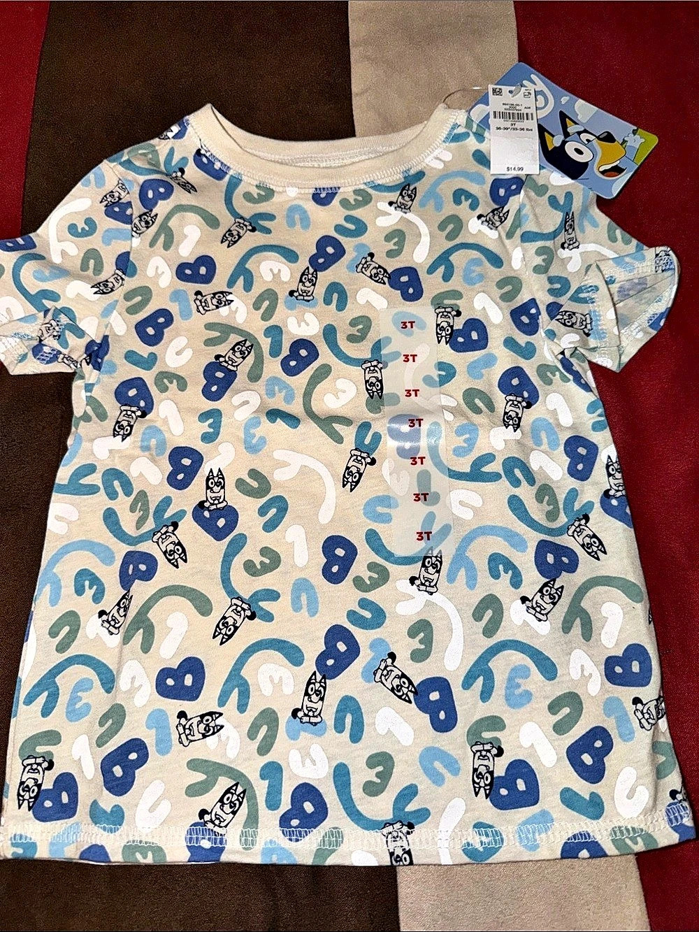 Bluey Character All-Over Print T-Shirt Kids Tee